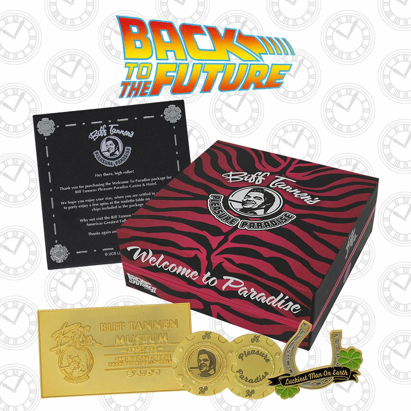 Back to the Future Part II Limited Edition Biff Tannen's Pleasure Paradise "Welcome to Paradise" Gift Box by MyHackerTech