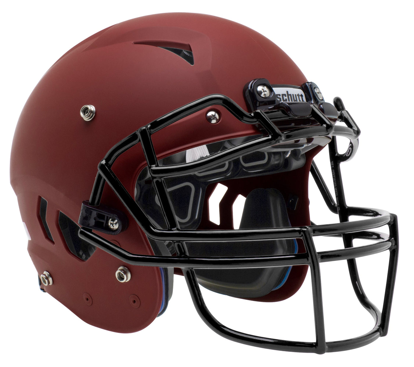 black dull football helmet Schutt Vengeance A11 2.0 Youth Matte Football Helmet