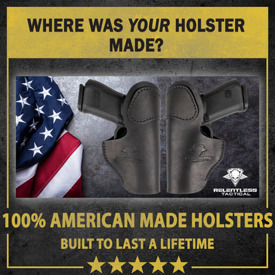 The Defender Leather IWB Holster - Fits Ruger LCP, LCP2, Sig P238, P290, S&W Bodyguard .380 and Most .380's - Lifetime Warranty - Made in USA by MyHackerTech