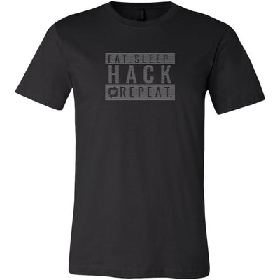 Eat sleep hack repeat v1 - Canvas Mens Shirt by MyHackerTech