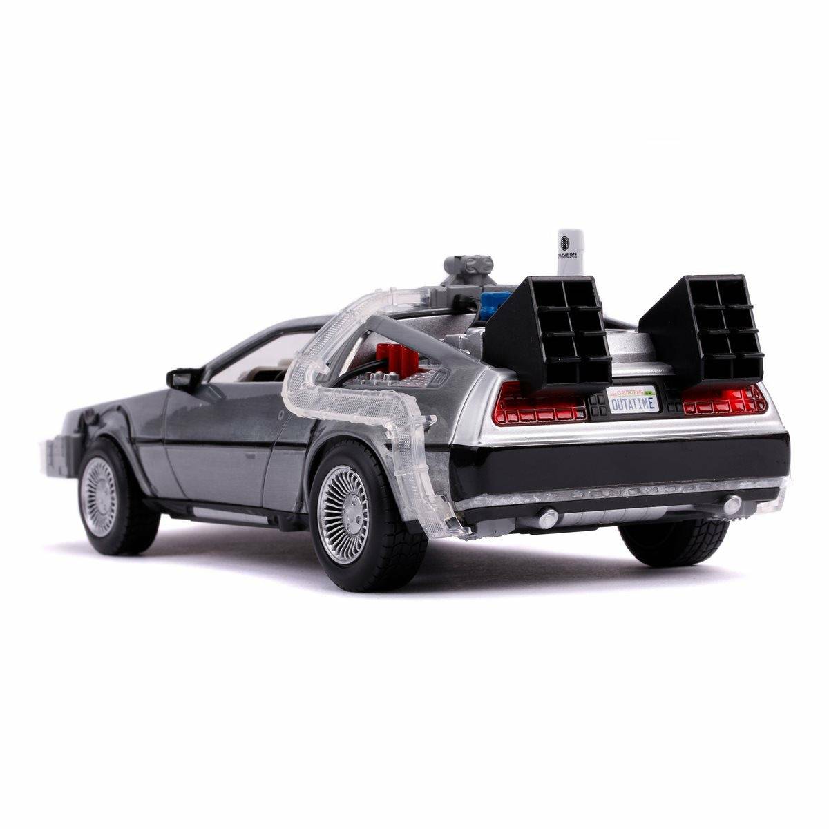Back to the Future Part II die-cast 1:24 scale "Hollywood Rides" light-up DeLorean Time Machine by MyHackerTech