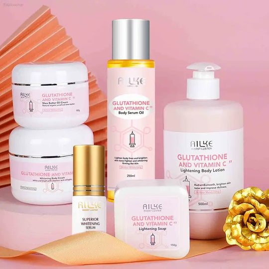 ailke glutathione and vitamin c AILKE Brightening Skin Care Set with Vitamin C and Glutathione for Radiant and Moisturized Skin