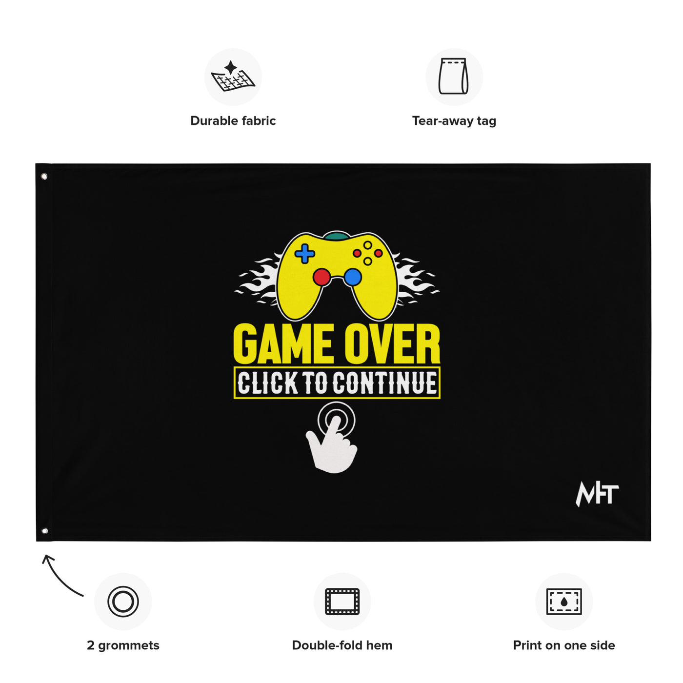 Game Over Click to Continue - Flag