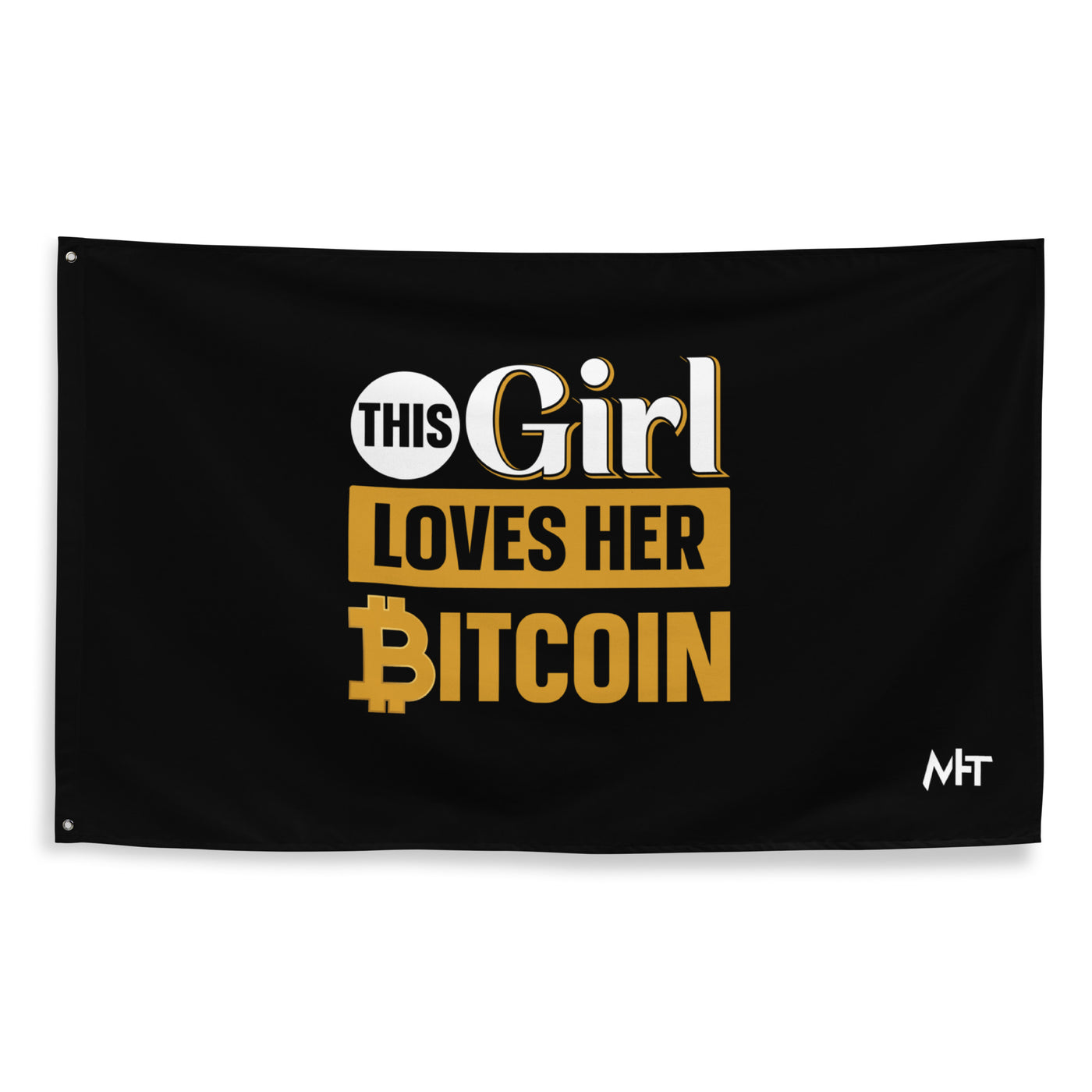 This Girl love her Bitcoin Flag