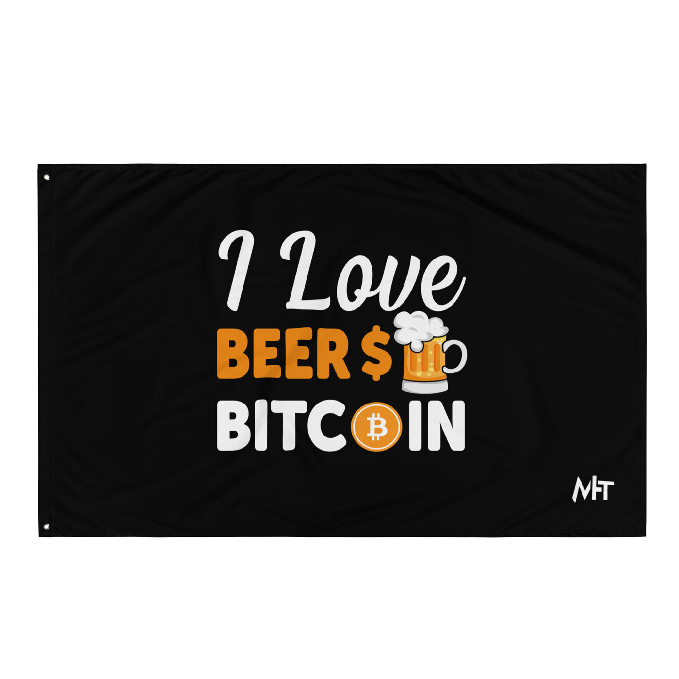 I Love Beer and Bitcoin Flag