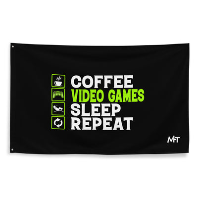 Coffee, Video Games, Sleep, Repeat  Flag