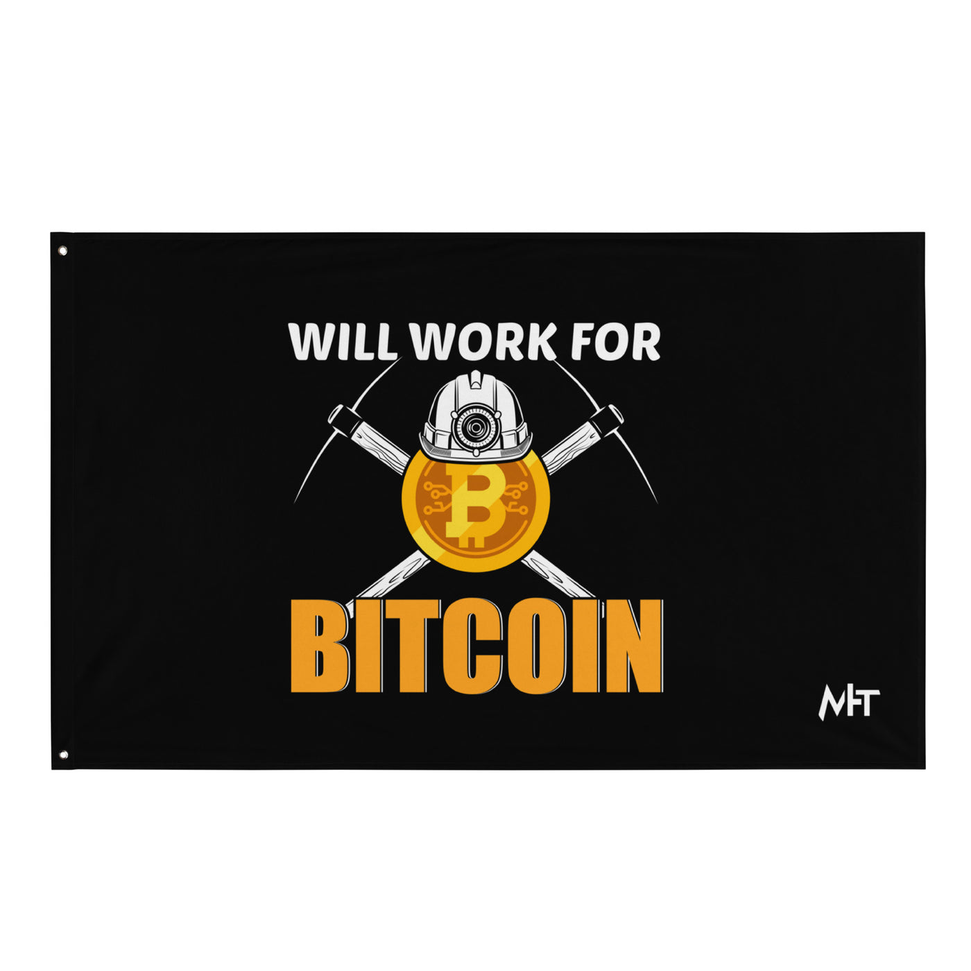 Will Work for Bitcoin - Flag