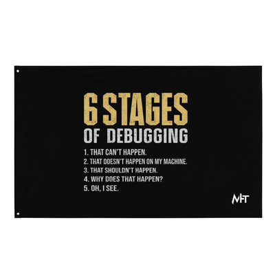 6 Stages of Debugging Yellow V Flag
