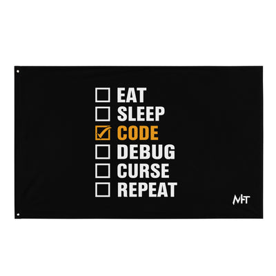 Eat, Sleep, Code √, Debug, Curse, Repeat - Flag