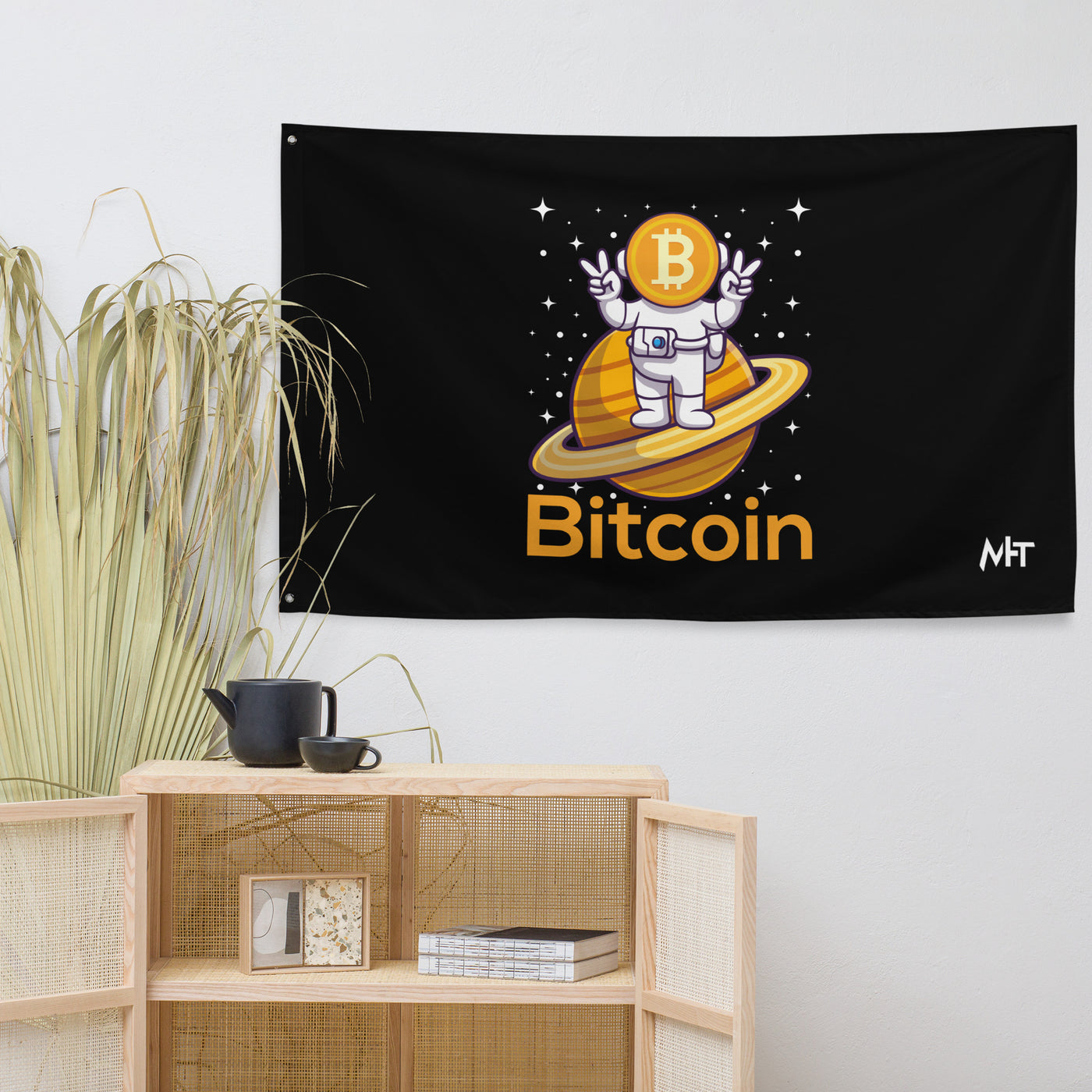 Bitcoin Satan Astronaut - Flag
