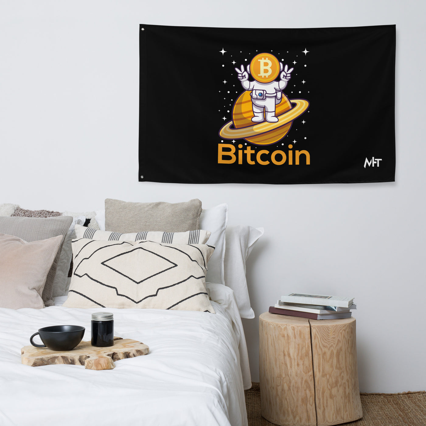 Bitcoin Satan Astronaut - Flag