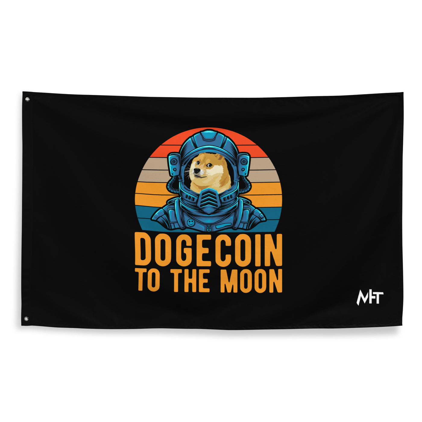 Doge Coin to the Moon - Flag