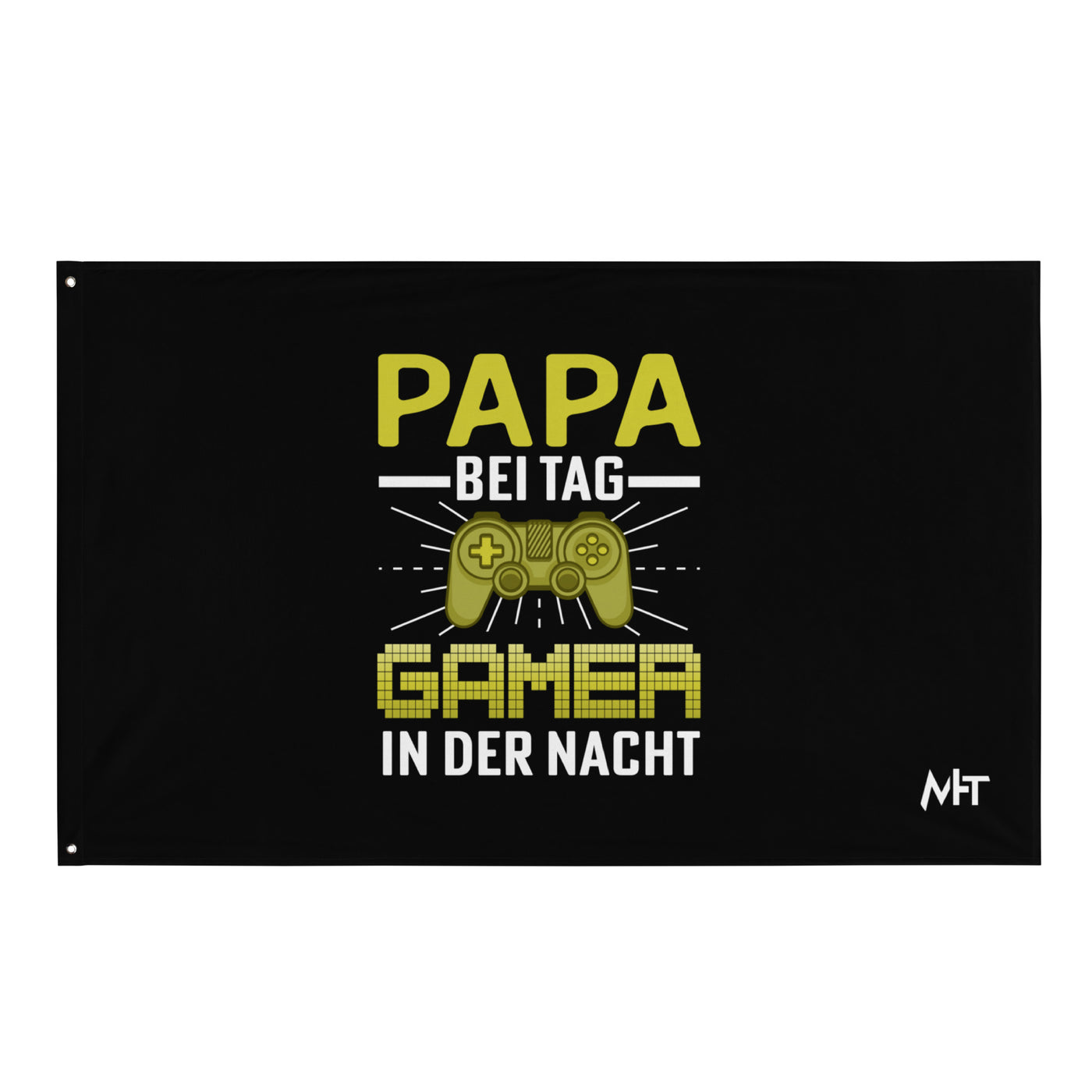 Papa Bei Tag Gamer in Der Nacht - Flag