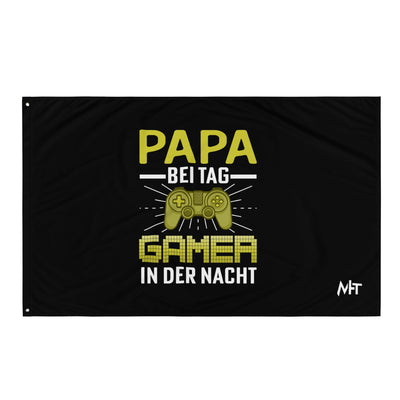 Papa Bei Tag Gamer in Der Nacht - Flag