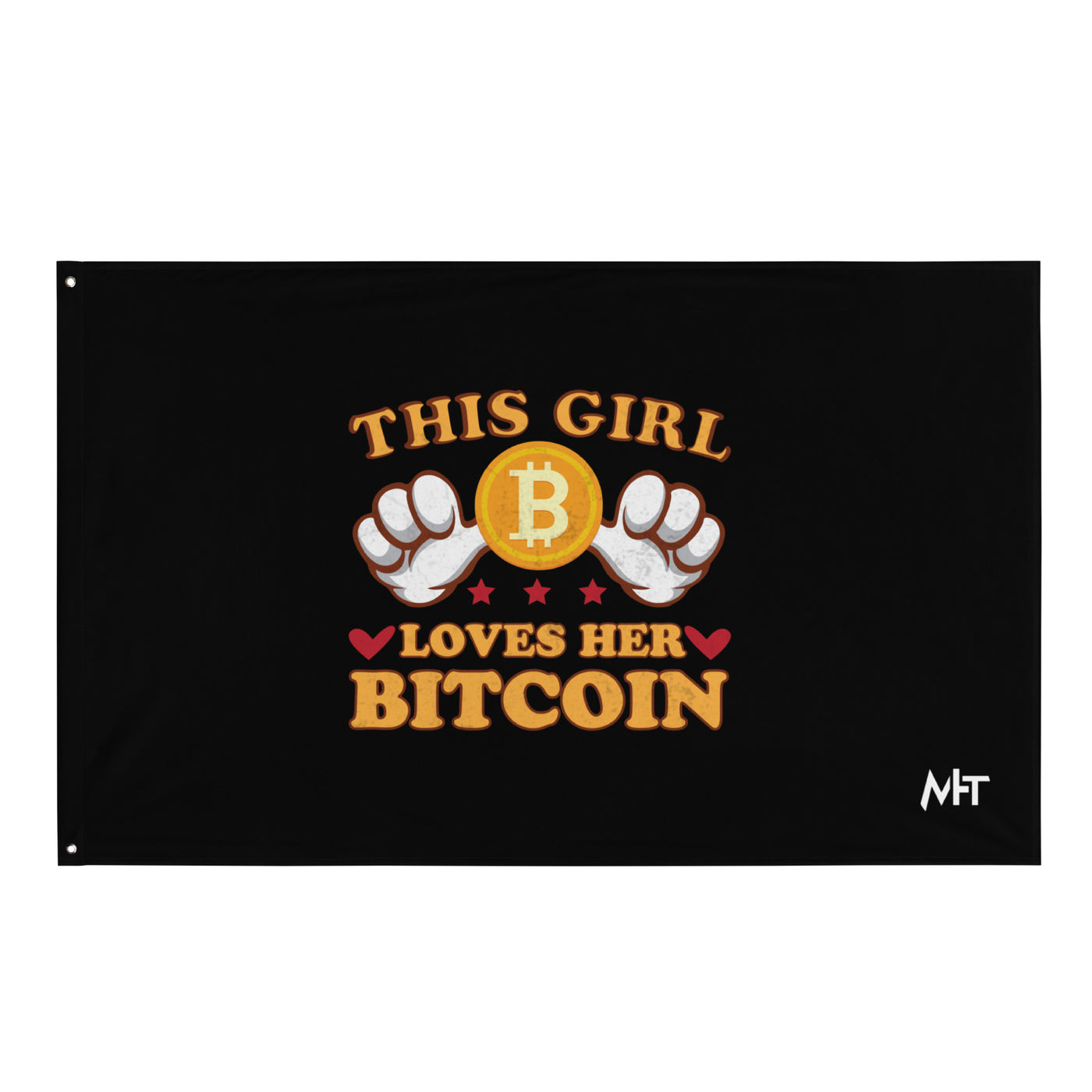 This girl Loves her Bitcoin - Flag