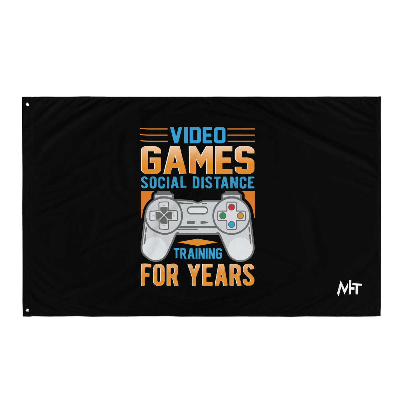 Video Games Social Distance Training for years ( Orange ) -  Flag
