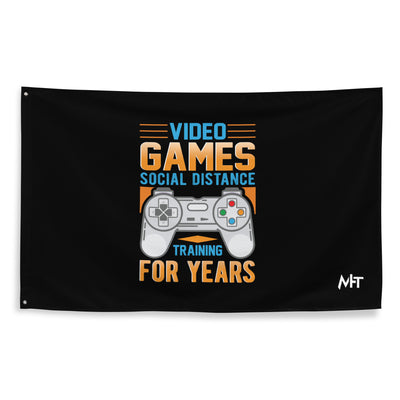 Video Games Social Distance Training for years ( Orange ) -  Flag