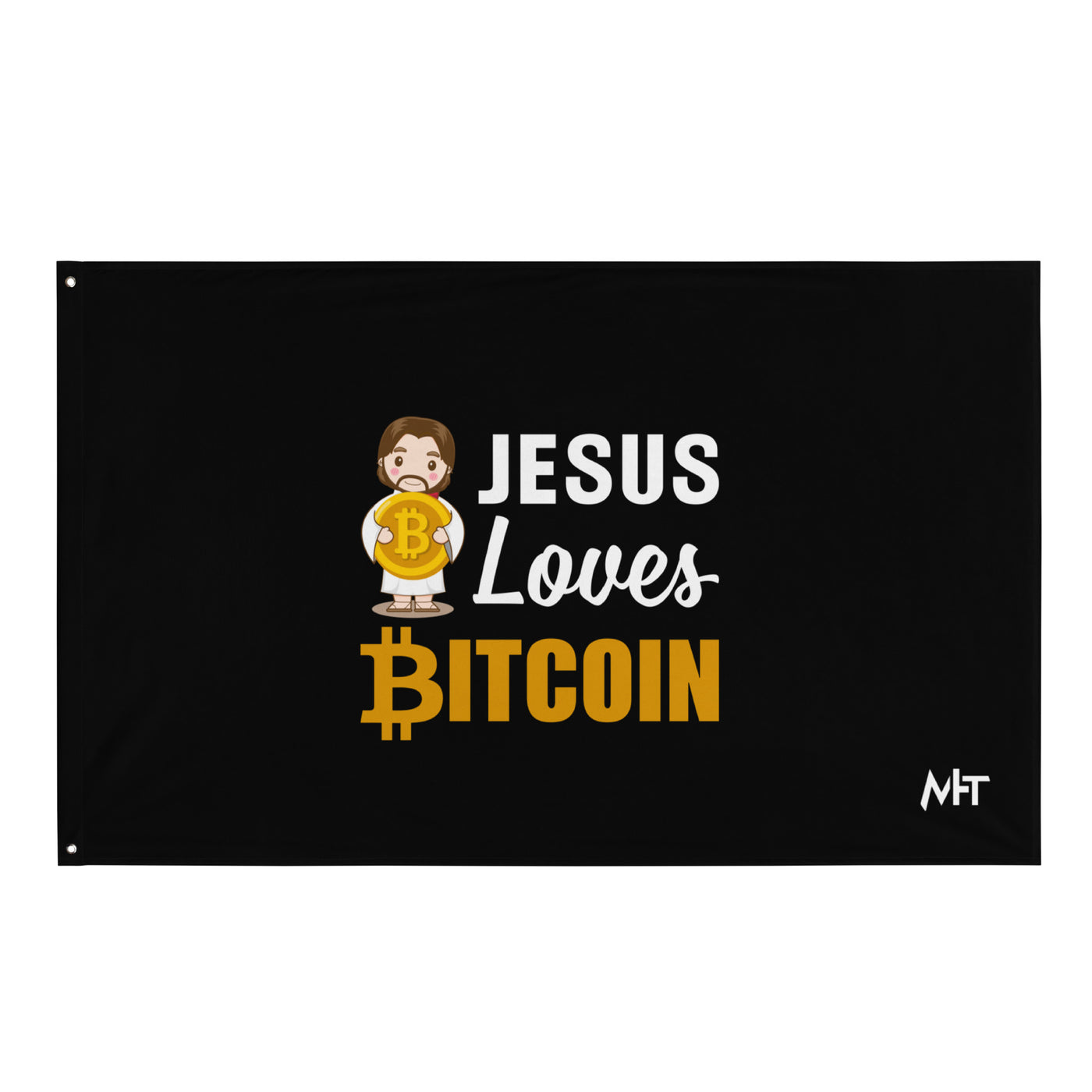 Jesus loves Bitcoin - Flag