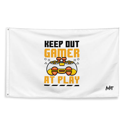 Keep Out Gamer At Play Rima 7 in Dark Text - Flag