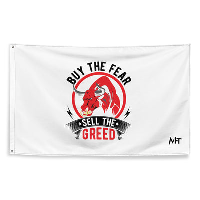Buy the Fear; Sell the Greed in Dark Text - Flag