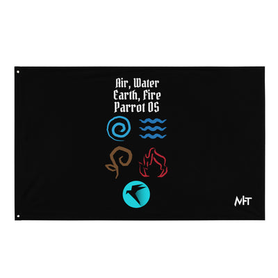 Air, Water, Earth, Fire, Parrot OS - Flag