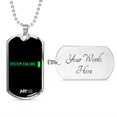 System Failure - Graphical Dog Tag and Ball Chain by MyHackerTech