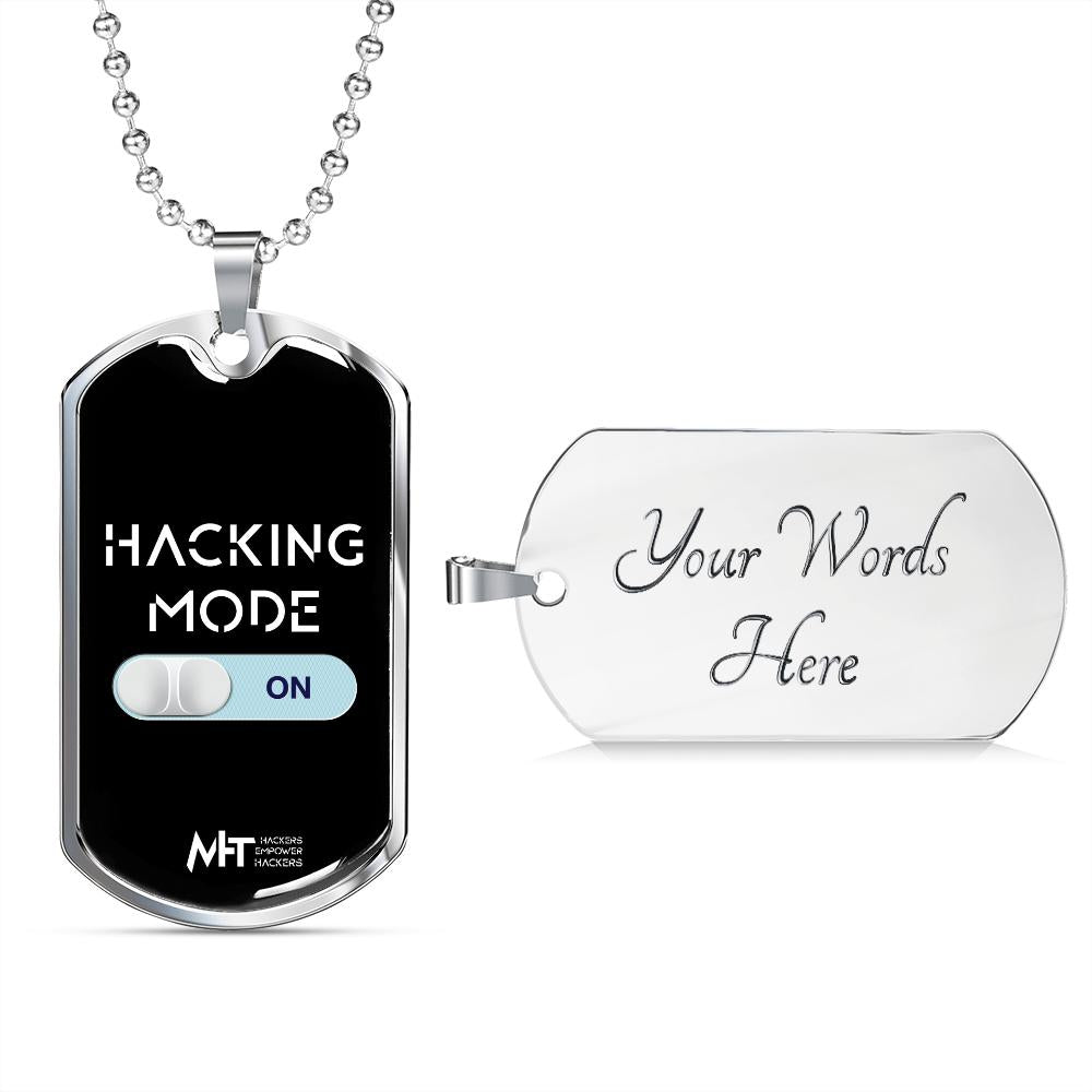 Hacking mode On - Graphical Dog Tag and Ball Chain by MyHackerTech