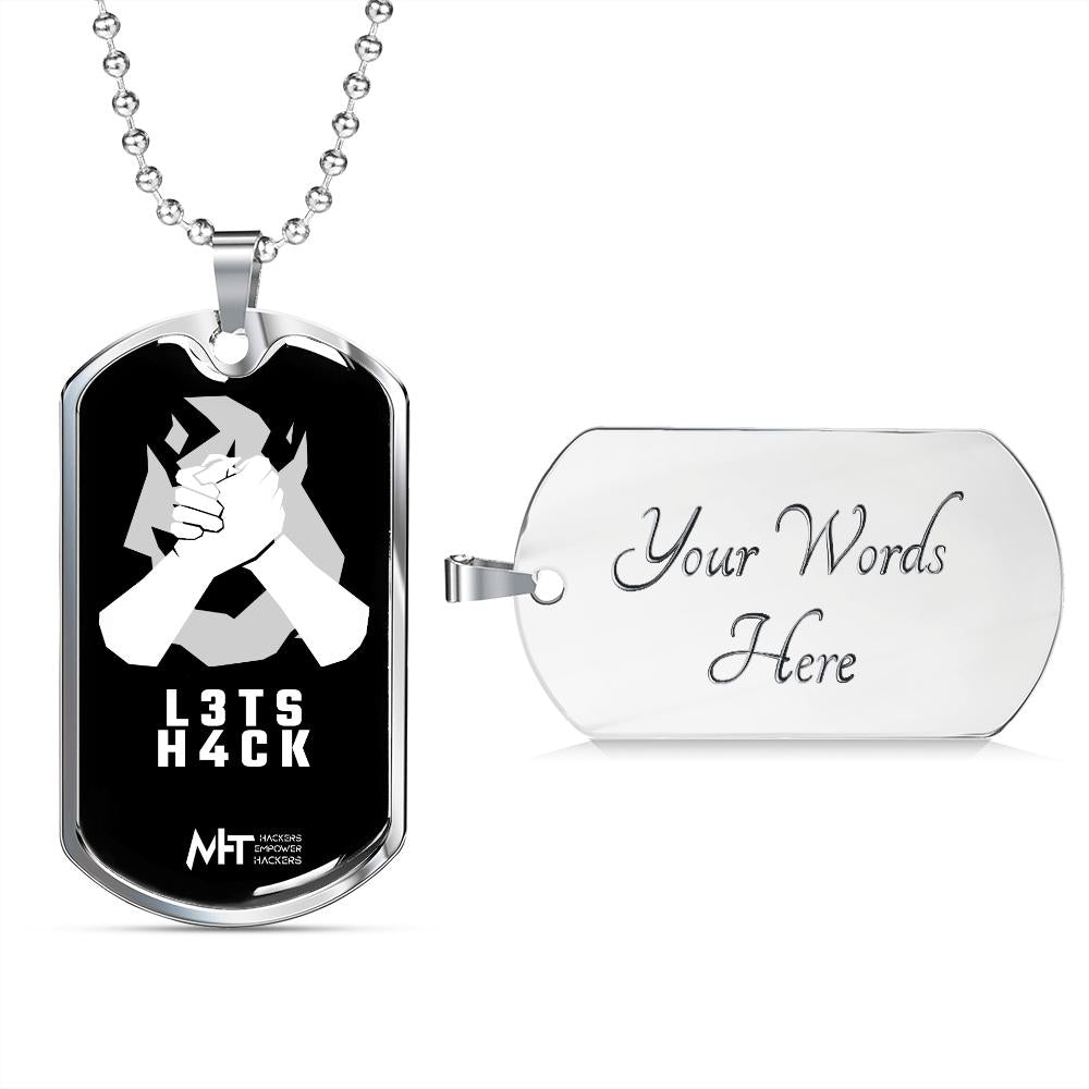 L3ts H4ck - Graphical Dog Tag and Ball Chain by MyHackerTech