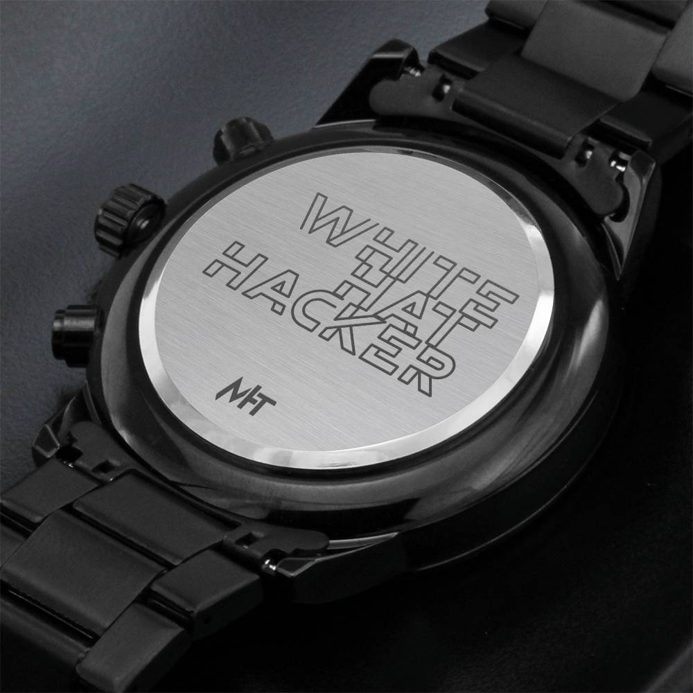 White Hat Hacker - Black Chronograph Watch