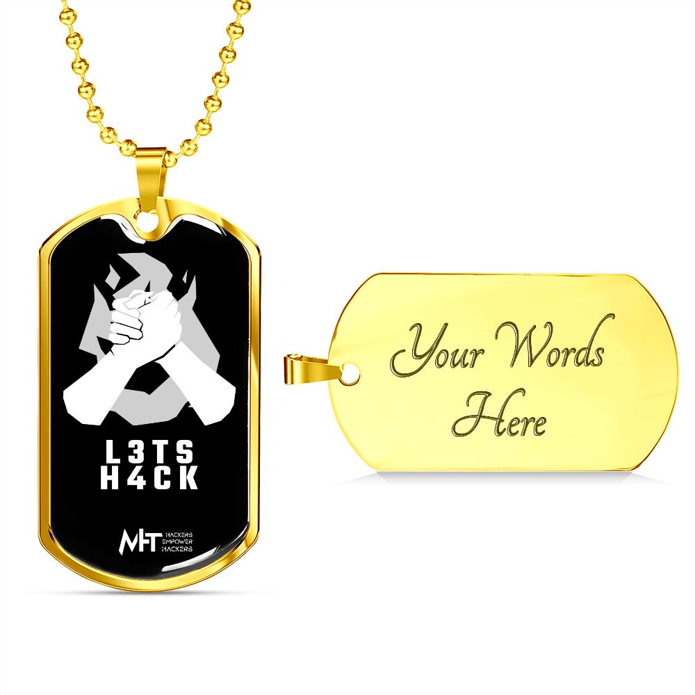 L3ts H4ck - Graphical Dog Tag and Ball Chain by MyHackerTech