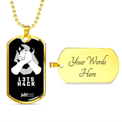 L3ts H4ck - Graphical Dog Tag and Ball Chain by MyHackerTech