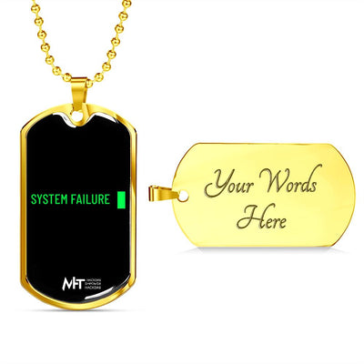 System Failure - Graphical Dog Tag and Ball Chain by MyHackerTech