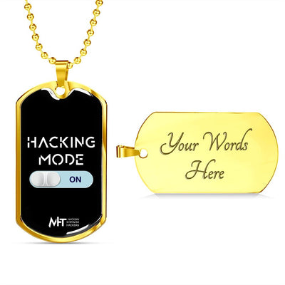 Hacking mode On - Graphical Dog Tag and Ball Chain by MyHackerTech
