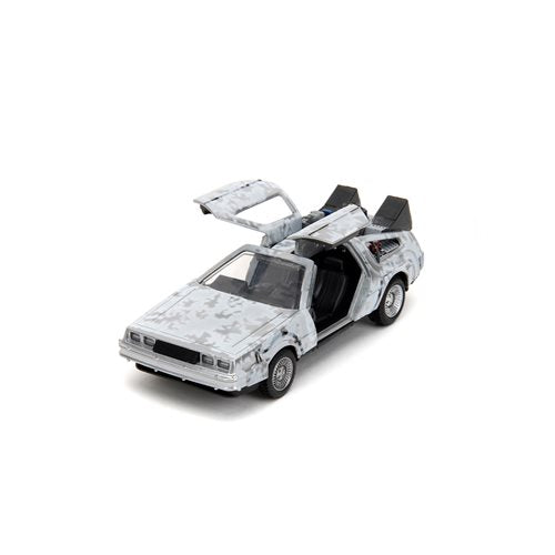 Back to the Future die-cast 1:32 scale "Hollywood Rides" DeLorean Time Machine (Frost Covered) by MyHackerTech