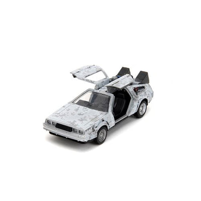 Back to the Future die-cast 1:32 scale "Hollywood Rides" DeLorean Time Machine (Frost Covered) by MyHackerTech