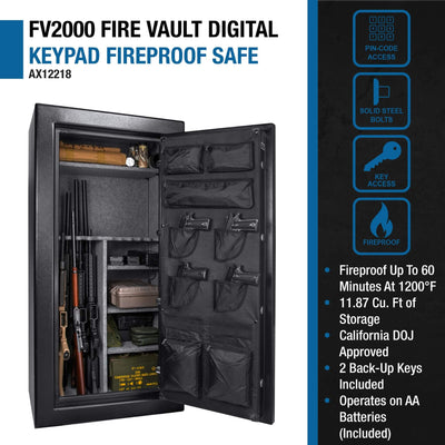 Barska 1.87 CF Heavy-Duty Extra-Large Industrial Steel Fireproof Safe Vault With Digital Keypad (SAK63810)