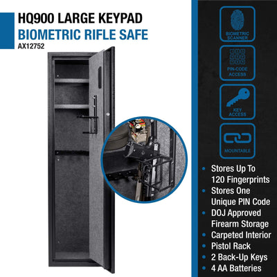 Barska 4.33 CF Heavy-Duty Rifle Gun Safe With Biometric And Digital Keypad Access (SAK80356)