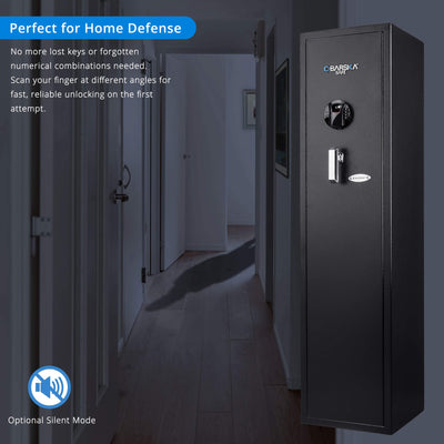 Barska 4.33 CF Heavy-Duty Rifle Gun Safe With Biometric And Digital Keypad Access (SAK80356)