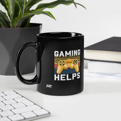 Gaming Helps - Black Glossy Mug