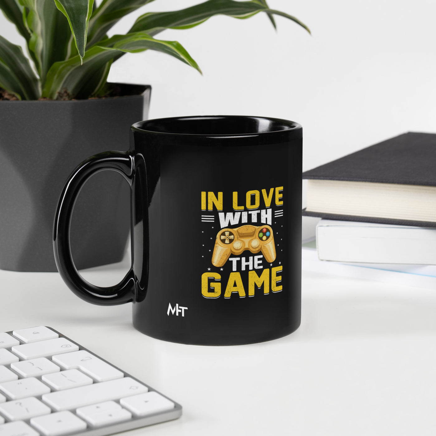 In Love With The Game - Black Glossy Mug
