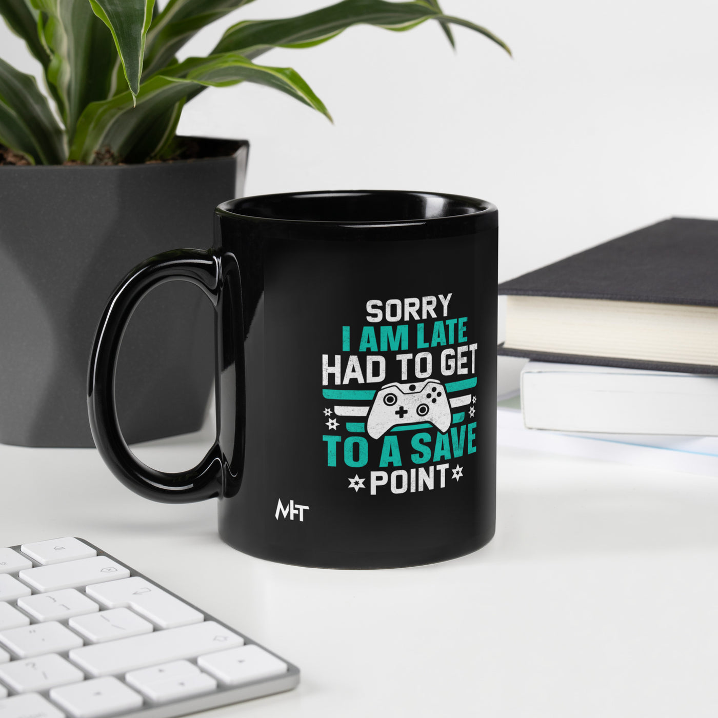 Sorry I am late, I Have to Get to a Save Point ( RK ) - Black Glossy Mug