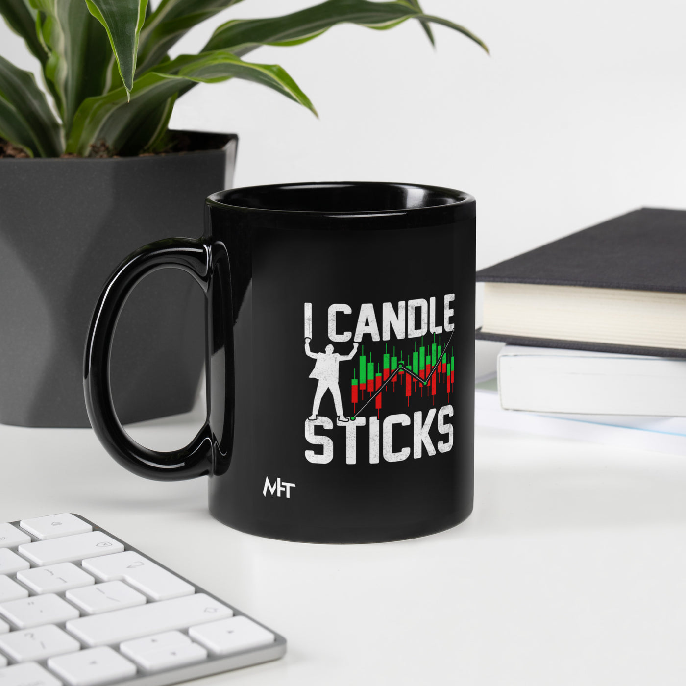 I Candle Stick - Black Glossy Mug