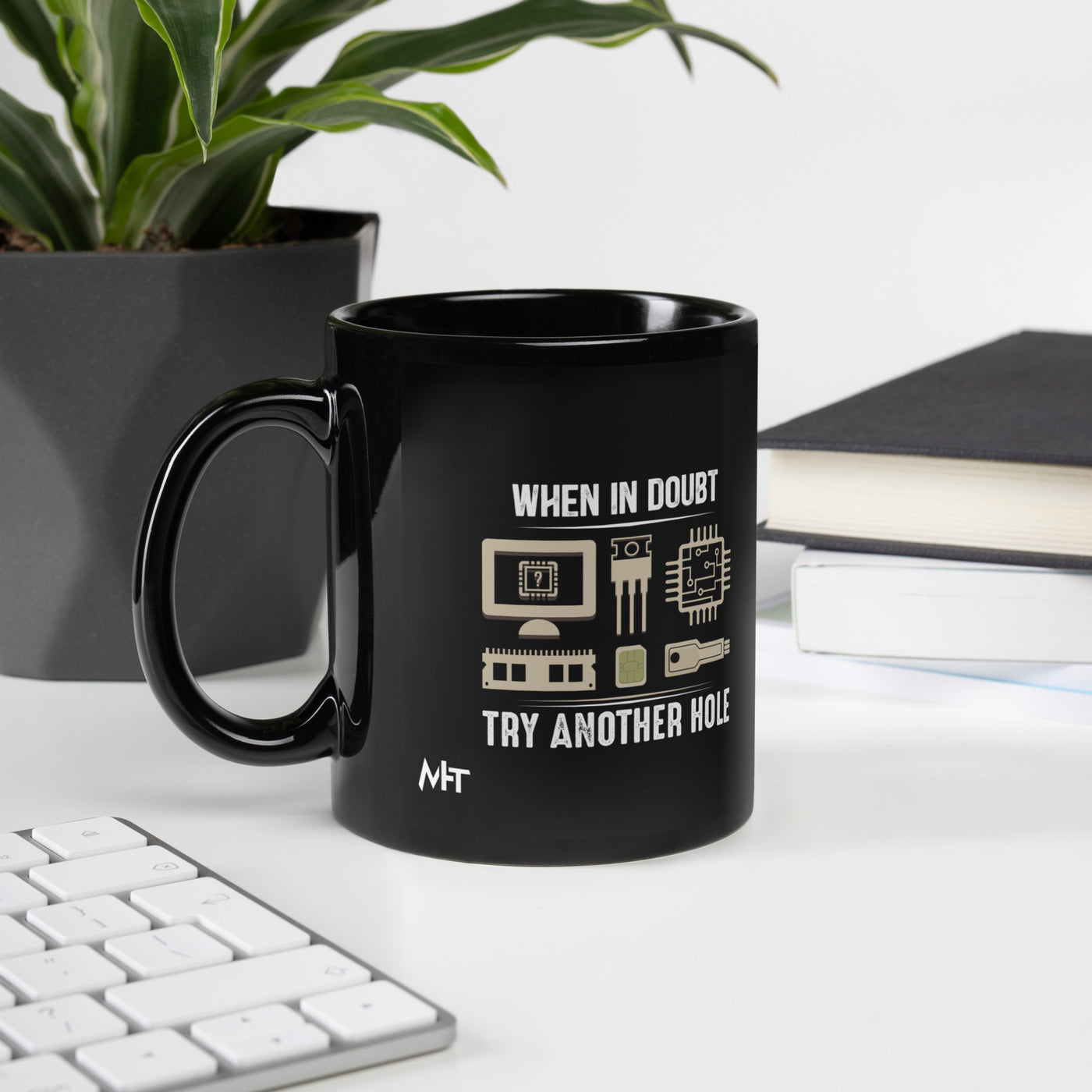 When in doubt, Try another hole V1 - Black Glossy Mug