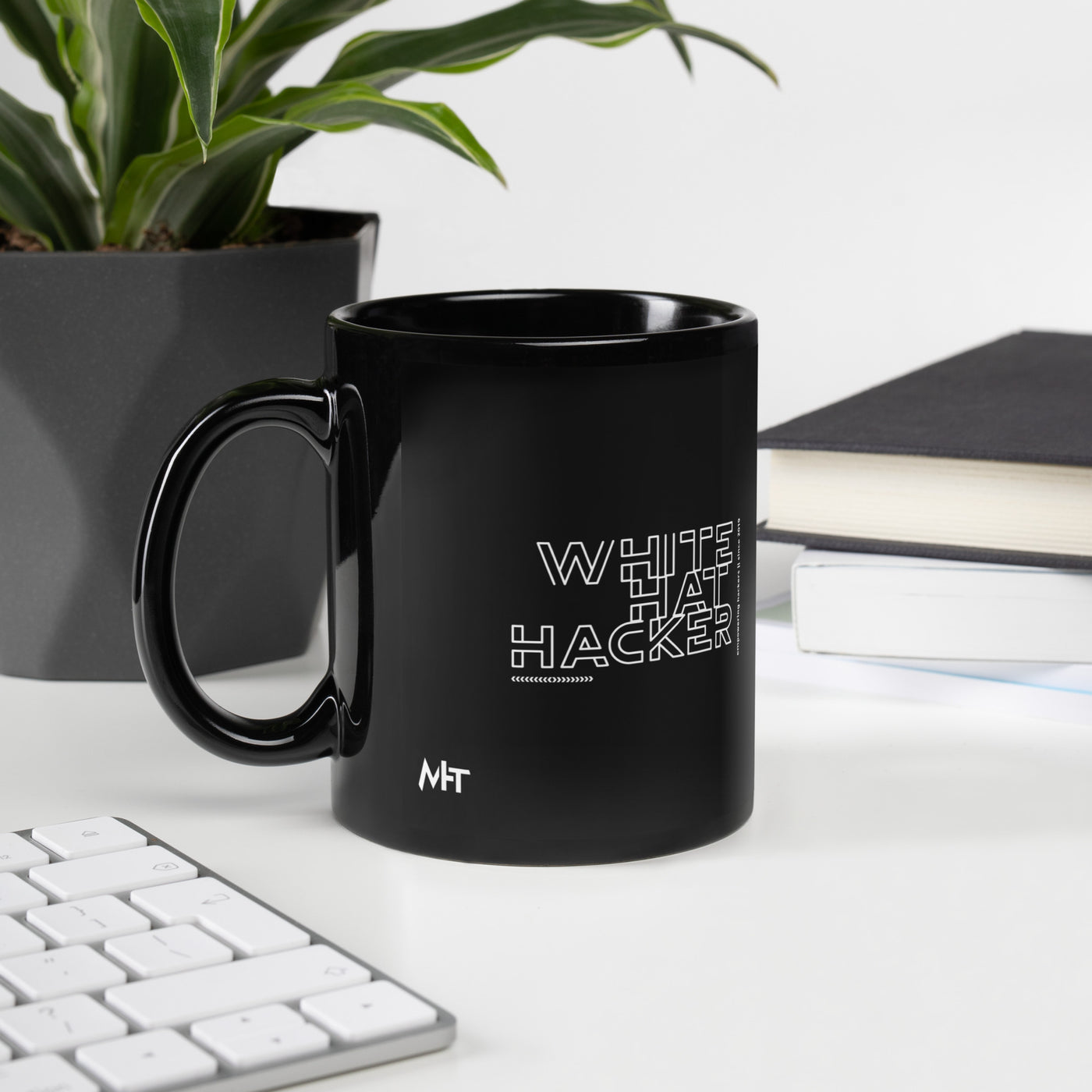 White Hat Hacker - Black Glossy Mug