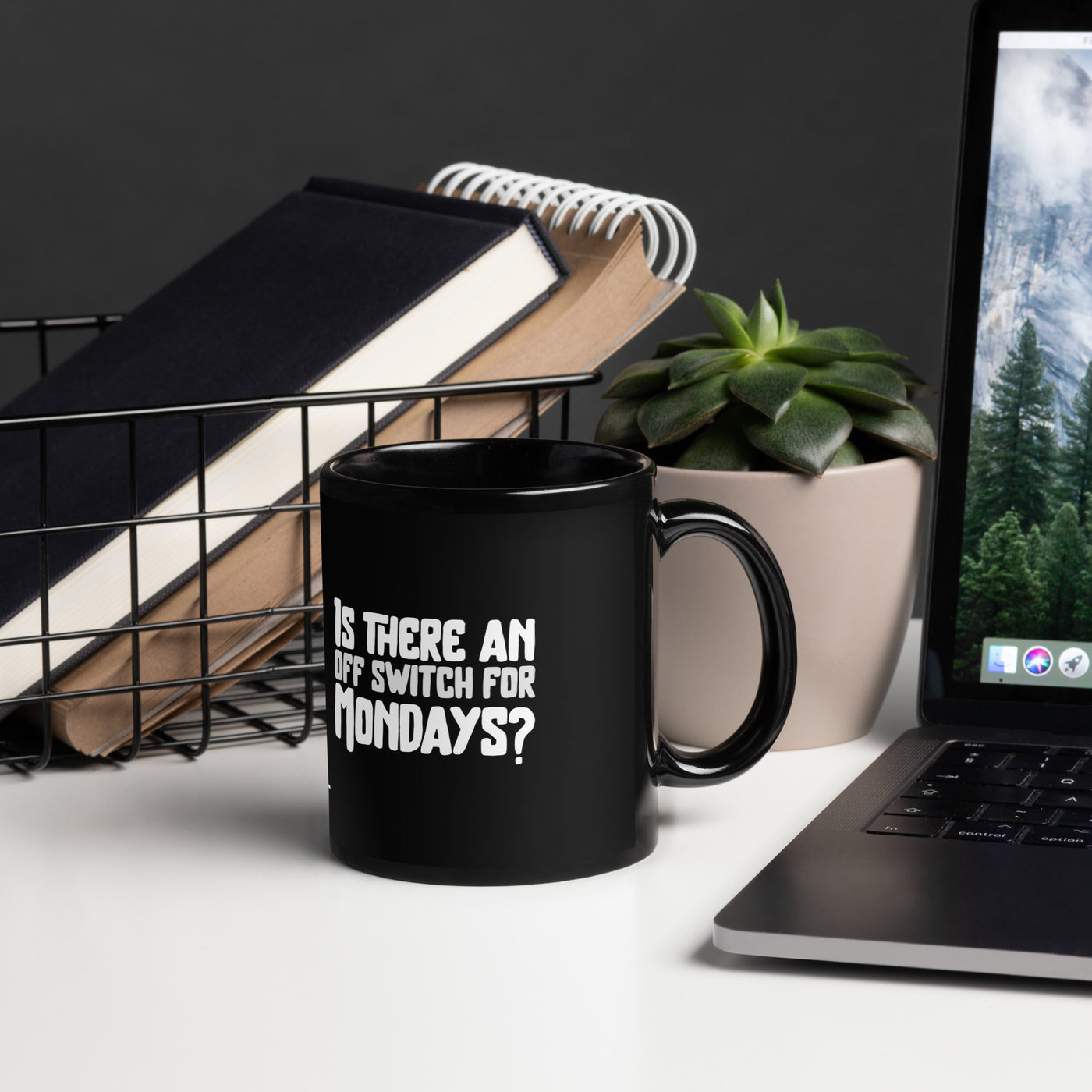 Is there an OFF switch for Mondays? - Black Glossy Mug