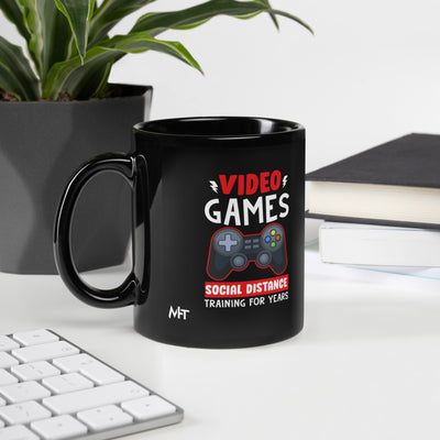 Video Games Social Distance Training for Years - Black Glossy Mug