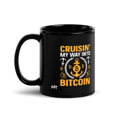 Cruising My Way into Bitcoin - Black Glossy Mug