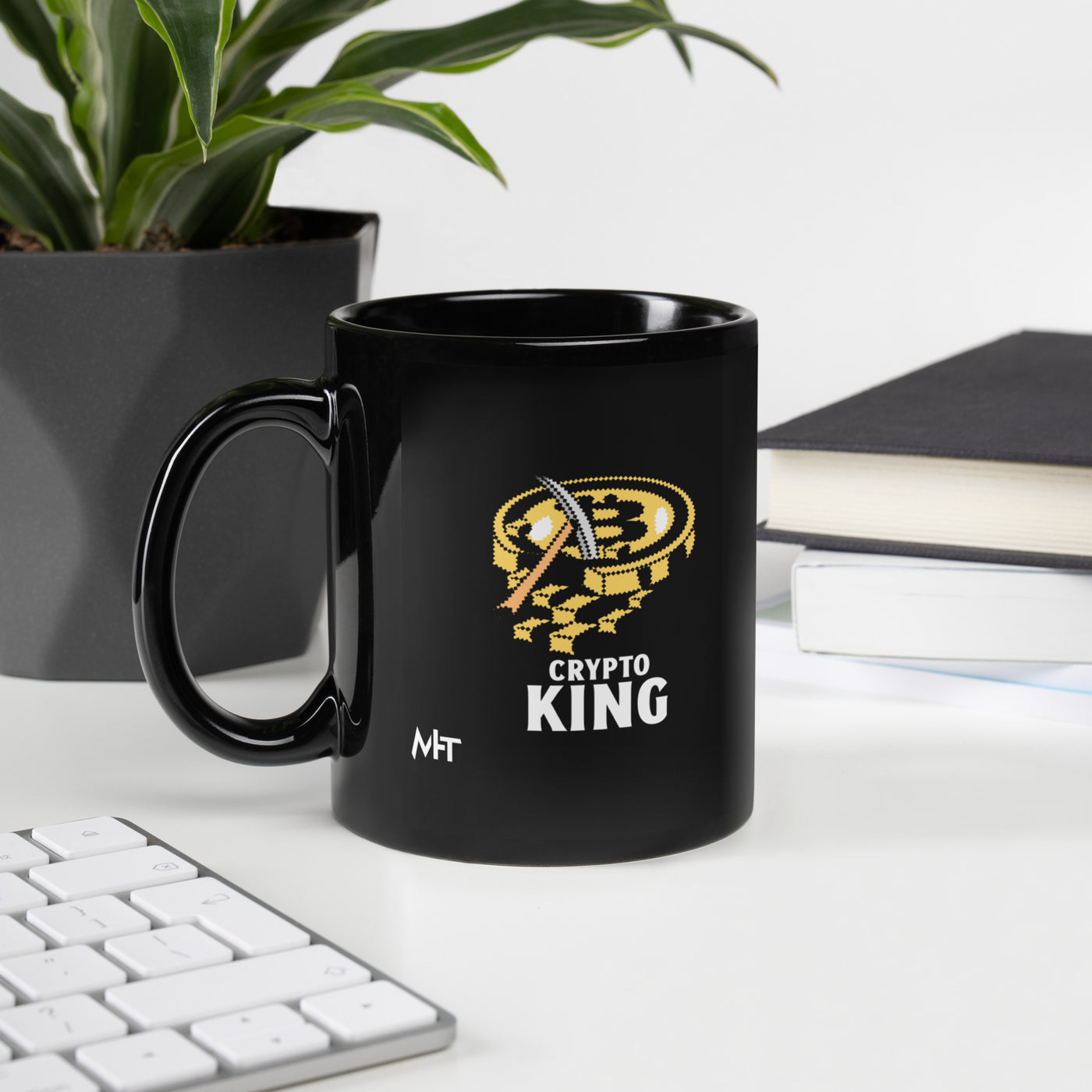 Crypto King - Black Glossy Mug