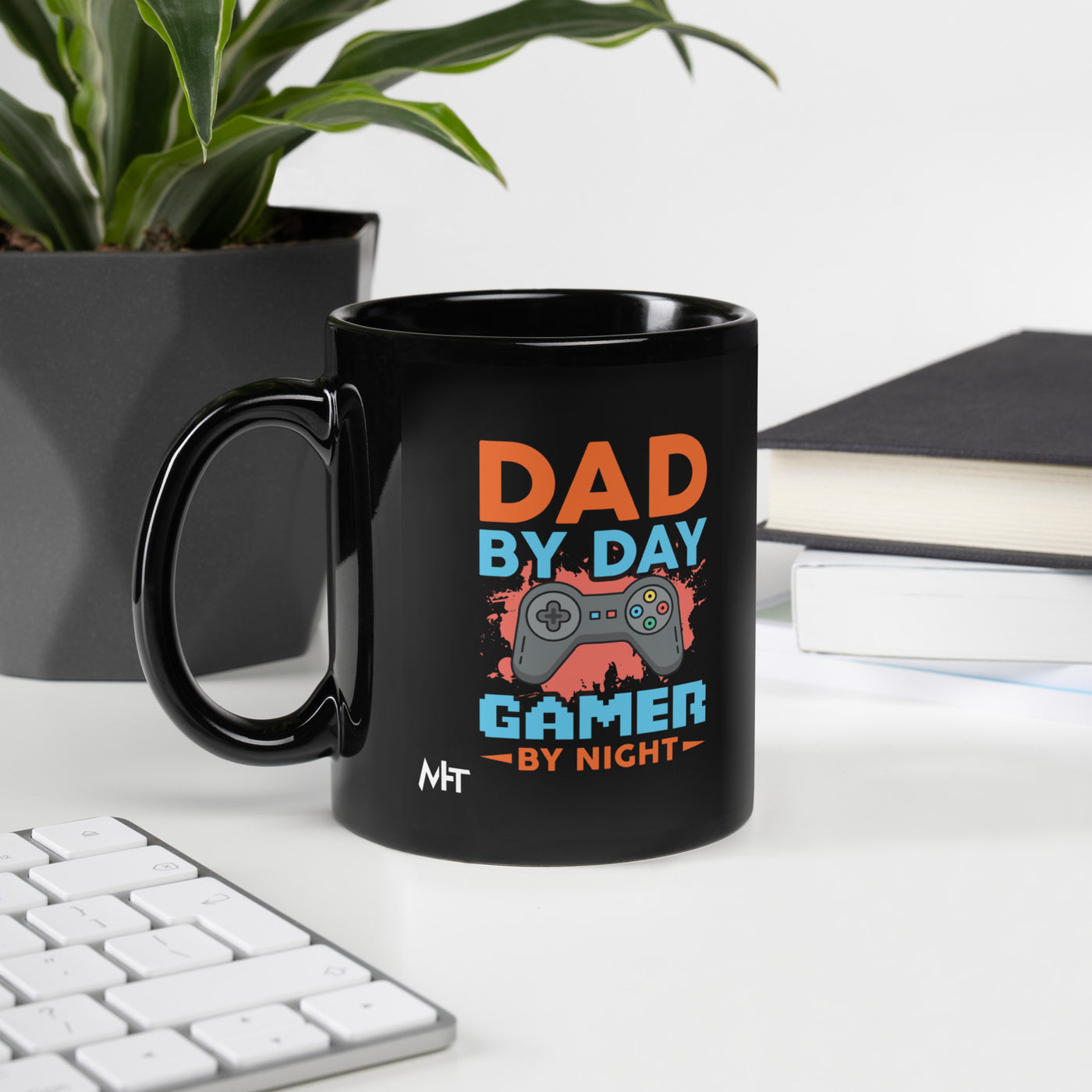 Dad by Day, Gamer by Night - Black Glossy Mug