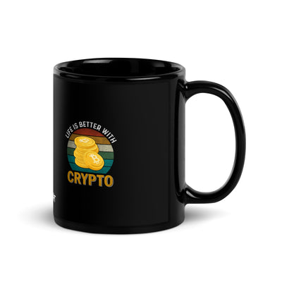 Life is Better with Bitcoin - Black Glossy Mug